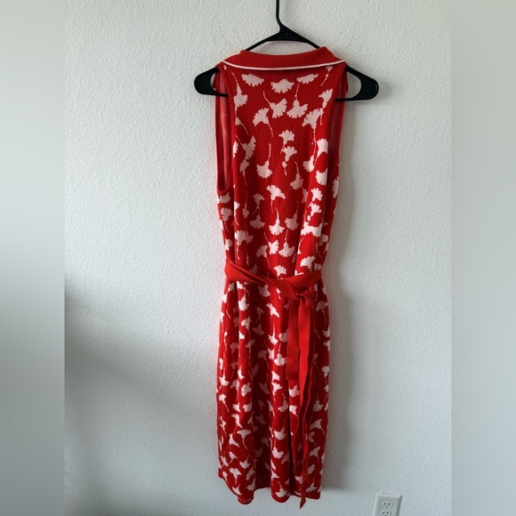 Orange and White Halter Wrap Dress - Picture 9 of 13